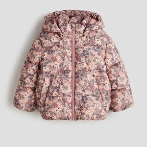 H&M Floral Pink Kids Puffer Jacket